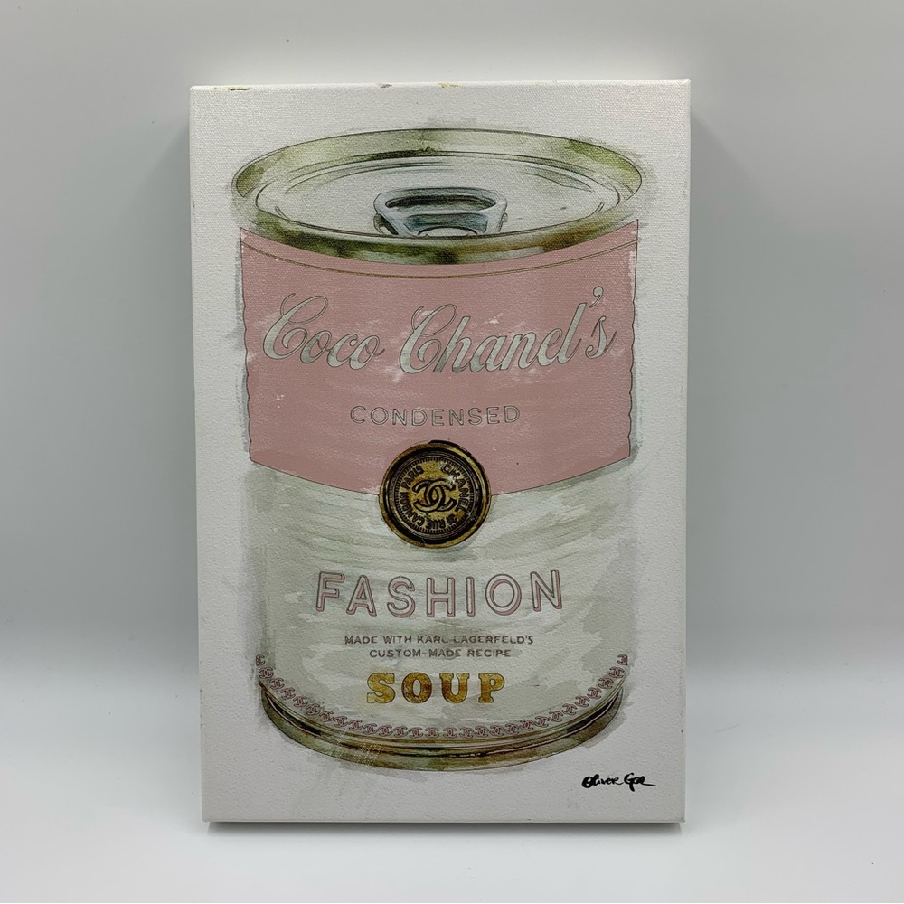 Oliver Gal Fashion Soup Pink Chanel 10x15 Canvas